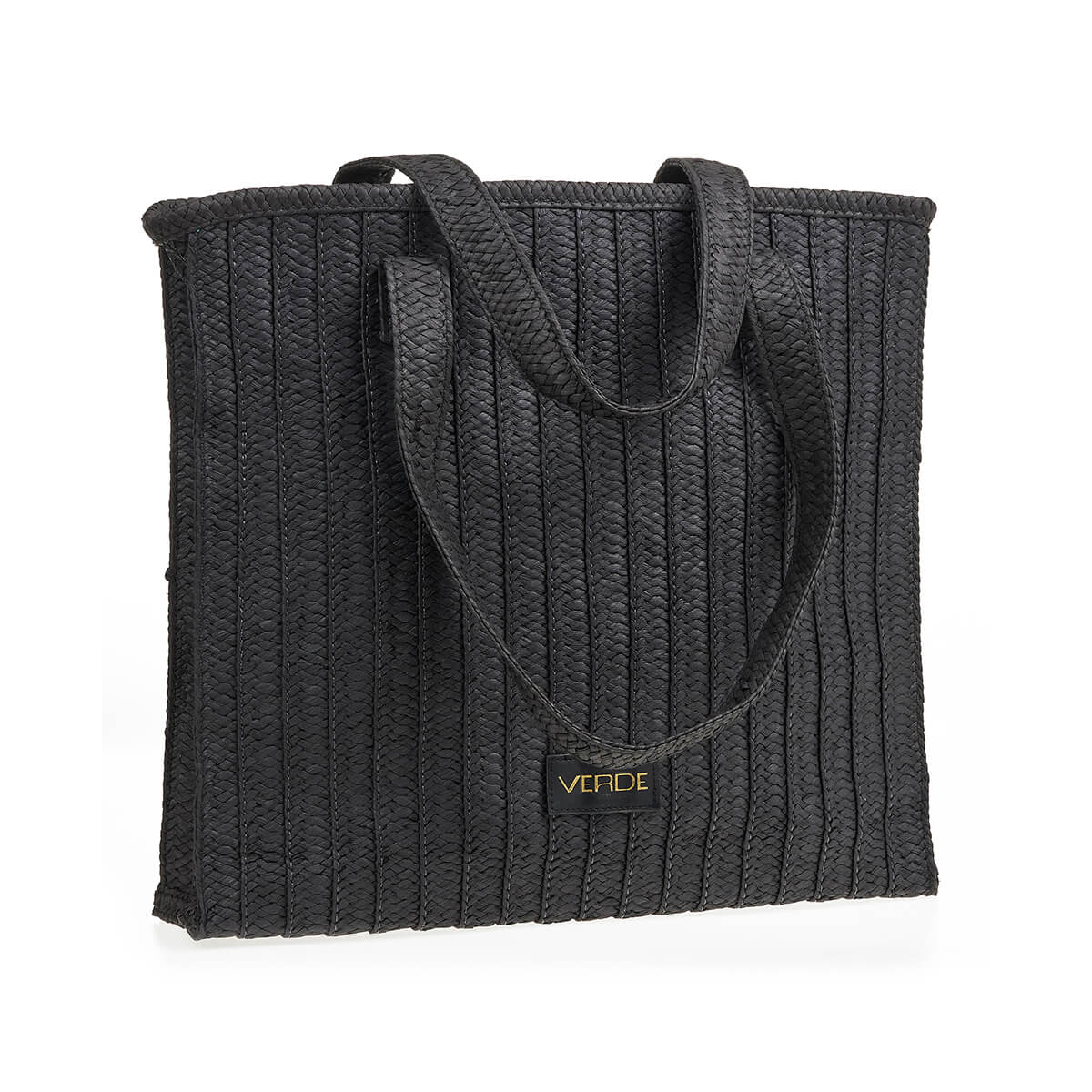 Verde Γυναικεία Τσάντα Ψάθινη 48-0215 Ψάθινη Μαύρο