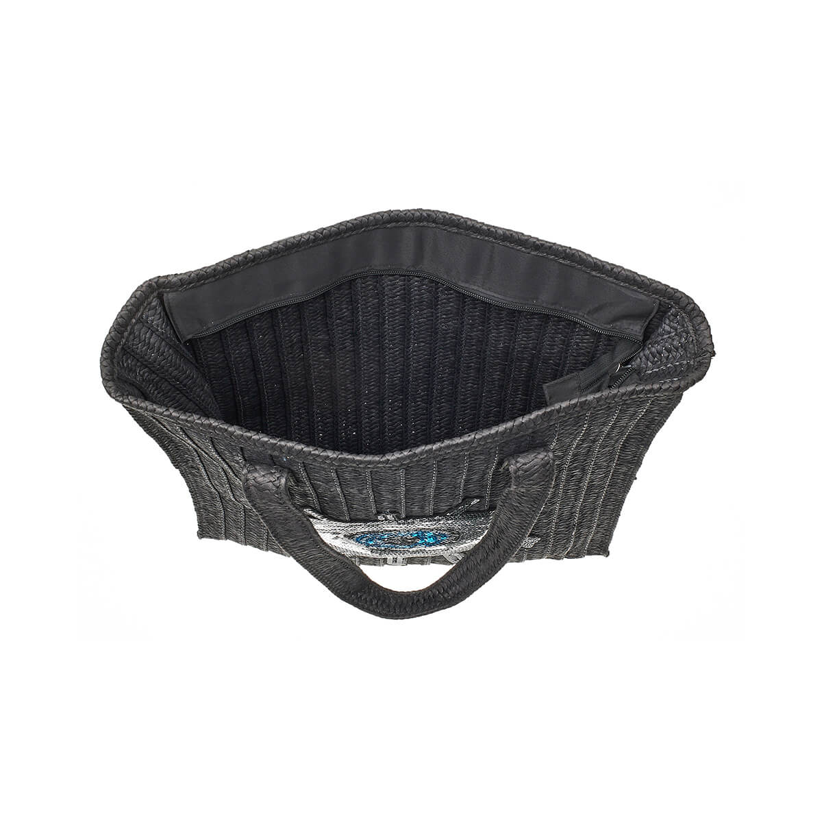 Verde Γυναικεία Τσάντα Ψάθινη 48-0215 Ψάθινη Μαύρο