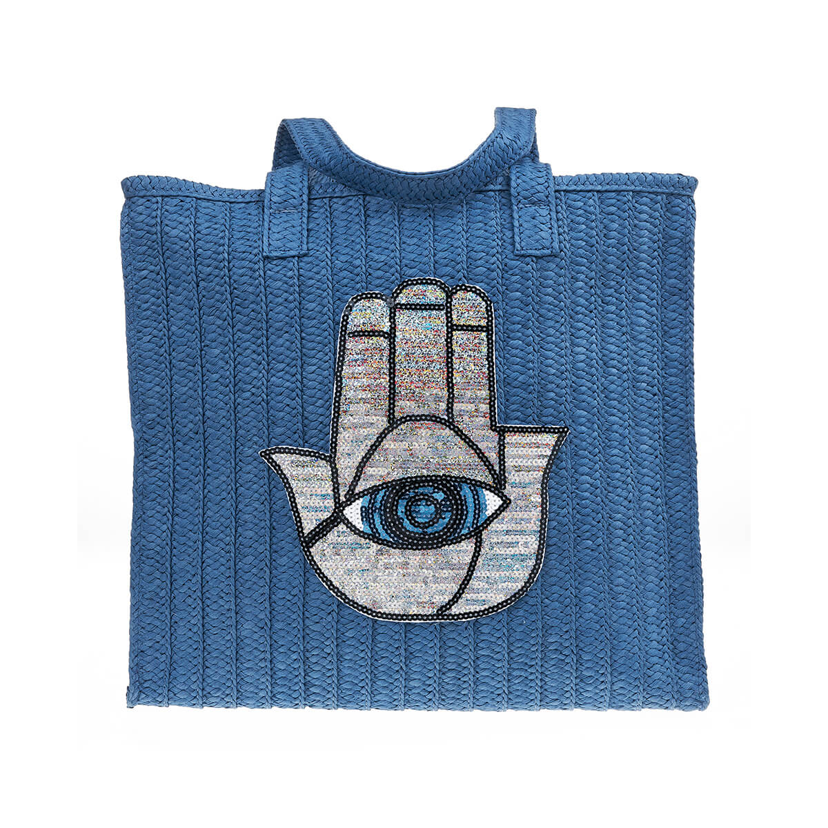 Verde Γυναικεία Τσάντα Ψάθινη 48-0217 Ψάθινη Μπλε