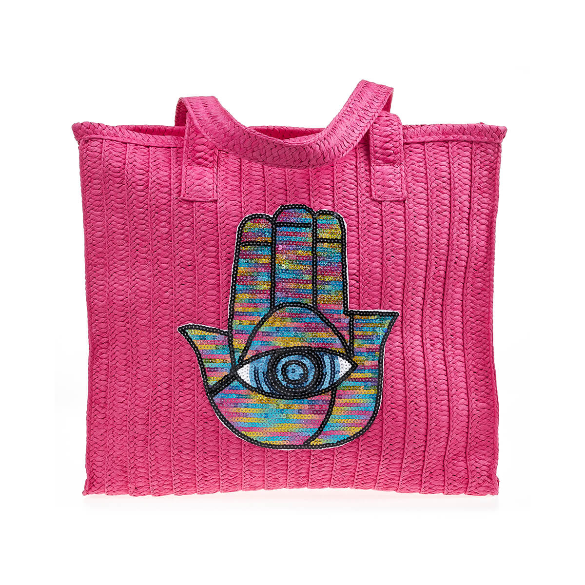 Verde Γυναικεία Τσάντα Ψάθινη 48-0217 Ψάθινη Φούξια