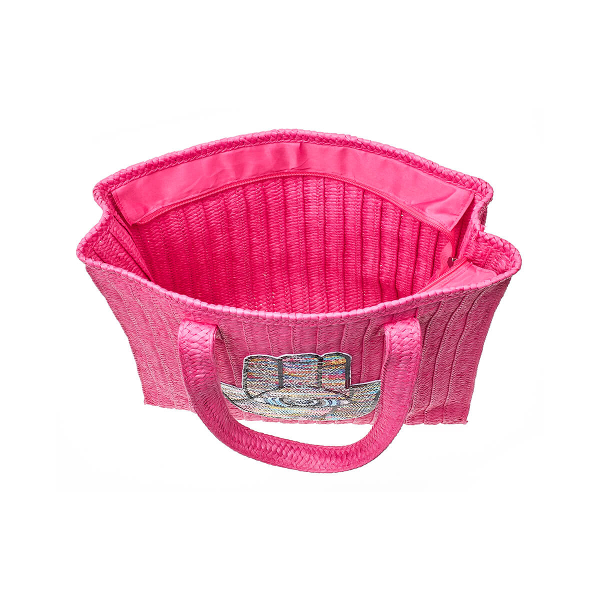 Verde Γυναικεία Τσάντα Ψάθινη 48-0217 Ψάθινη Φούξια