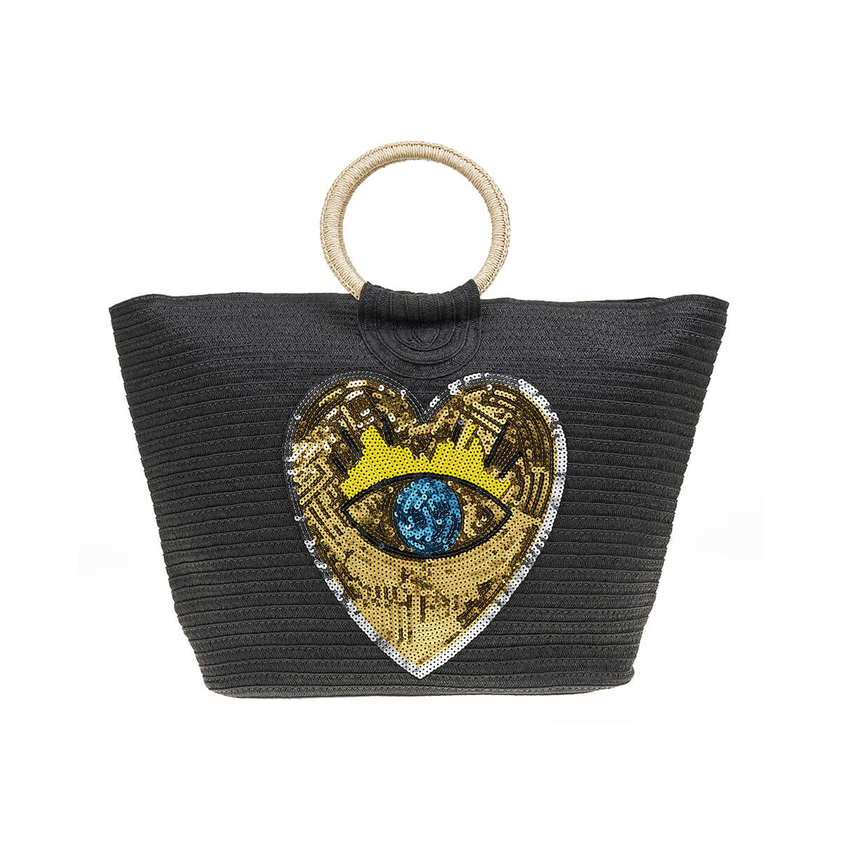 Verde Γυναικεία Τσάντα Ψάθινη 48-0218 Ψάθινη Μαύρο