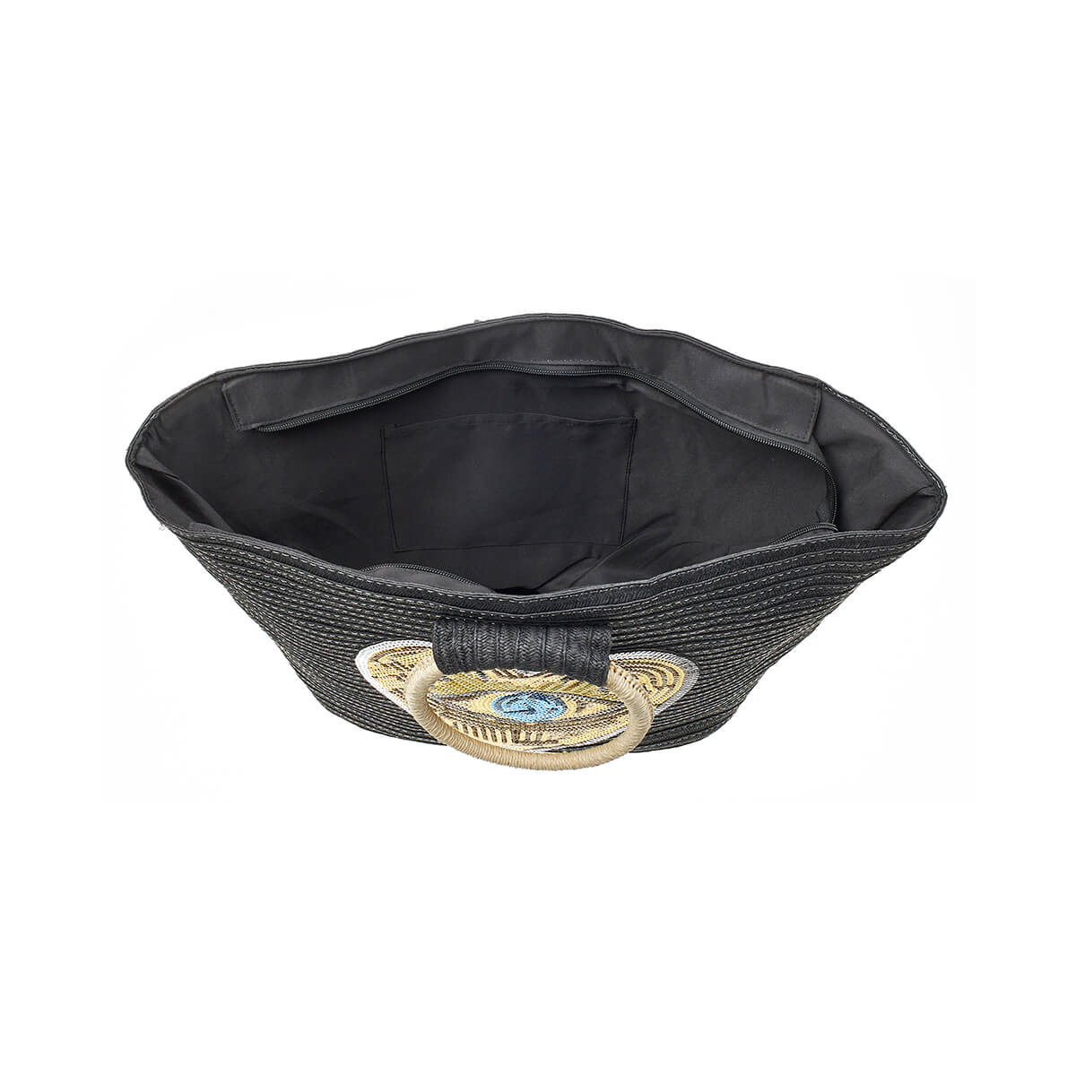 Verde Γυναικεία Τσάντα Ψάθινη 48-0218 Ψάθινη Μαύρο