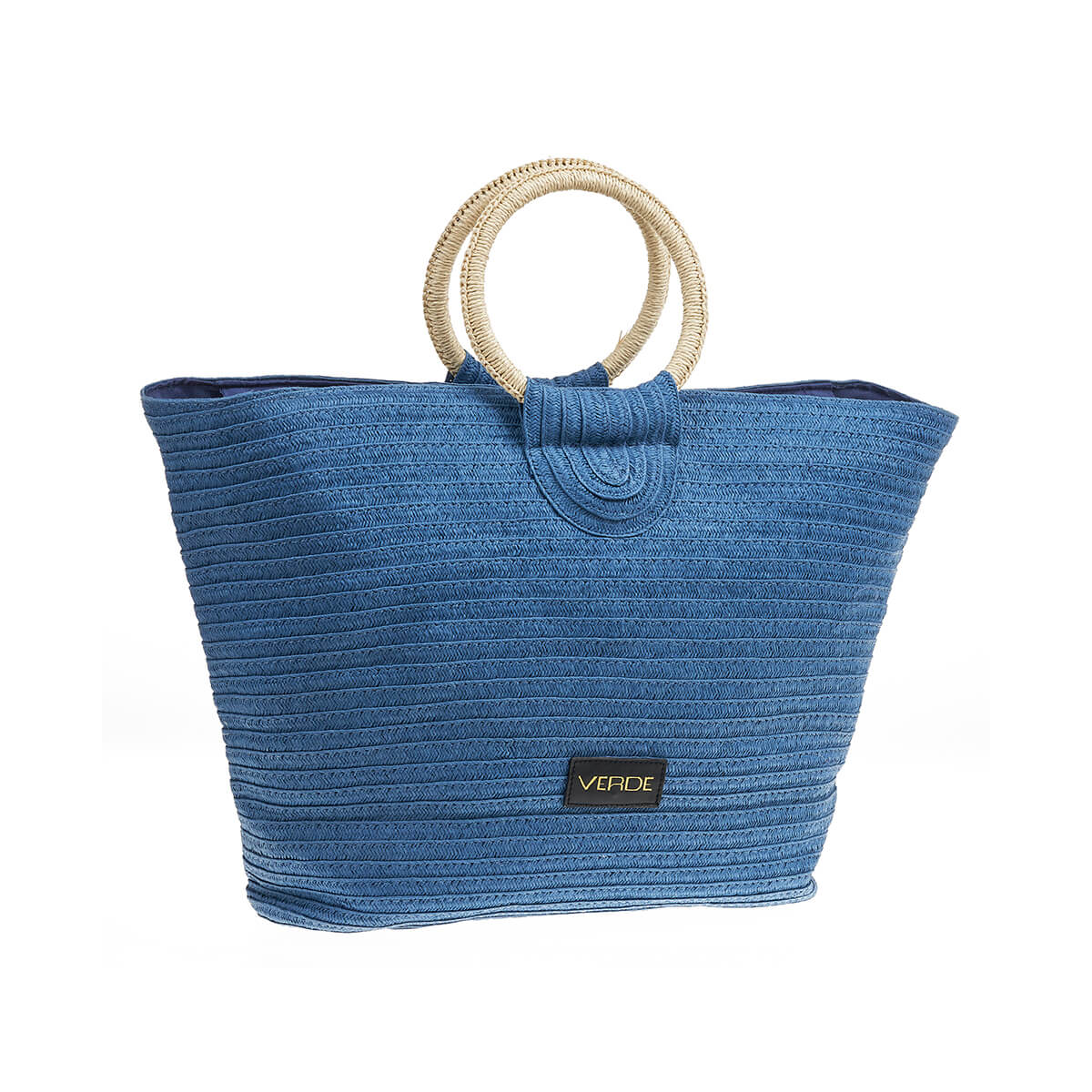 Verde Γυναικεία Τσάντα Ψάθινη 48-0218 Ψάθινη Μπλε