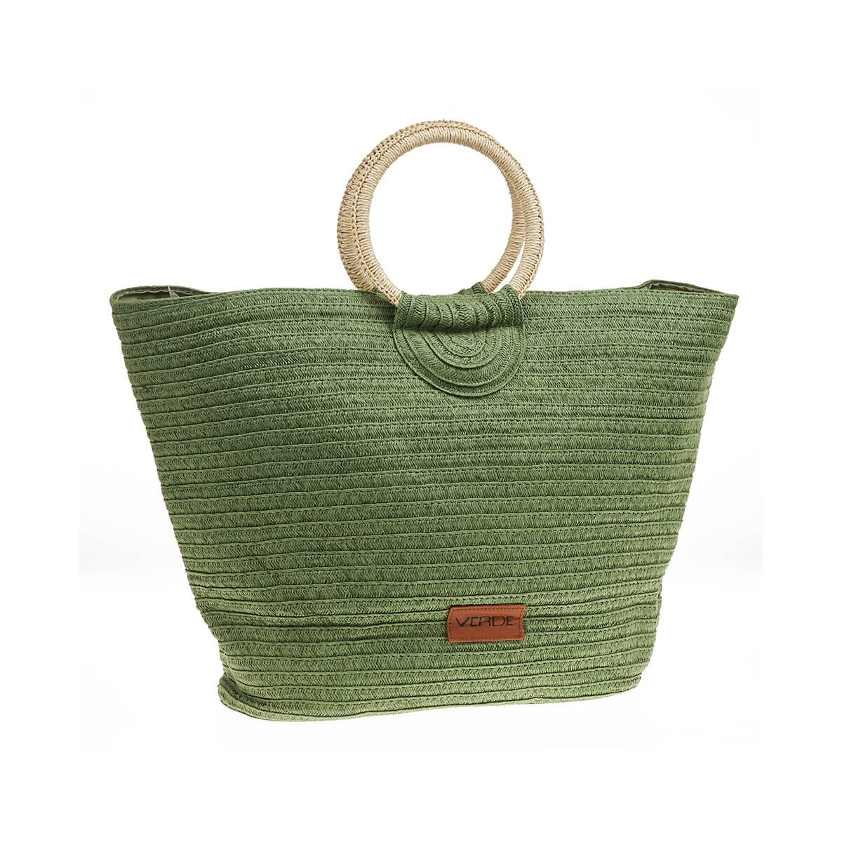 Verde Γυναικεία Τσάντα Ψάθινη 48-0218 Ψάθινη Χακί