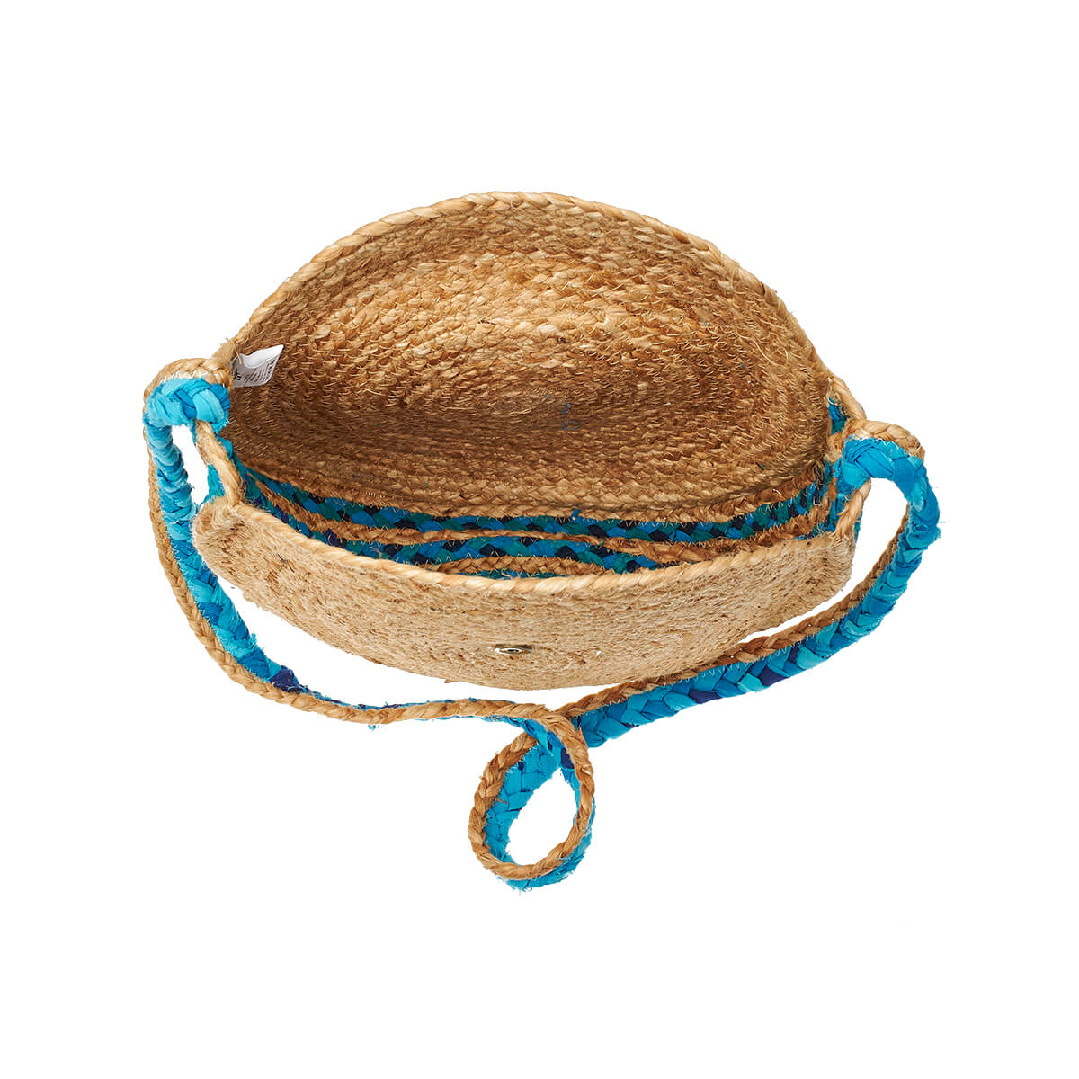 Verde Γυναικεία Τσάντα Ψάθινη 48-0220 80% Γιούτα 20% Βαμβάκι Μπλε