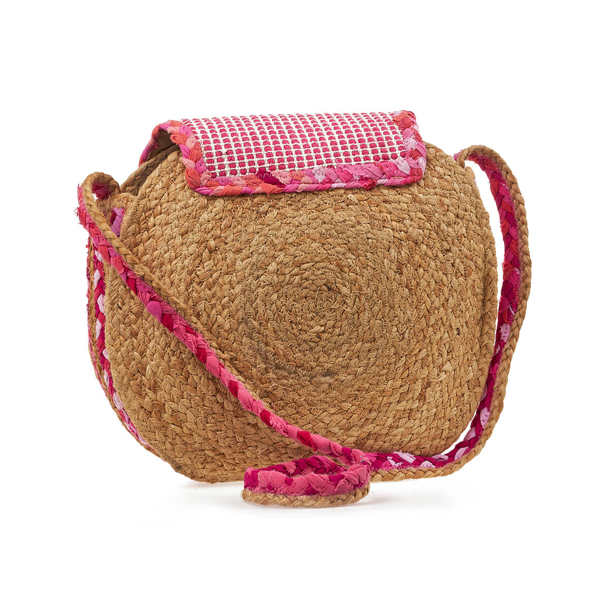 Verde Γυναικεία Τσάντα Ψάθινη 48-0220 80% Γιούτα 20% Βαμβάκι Φούξια