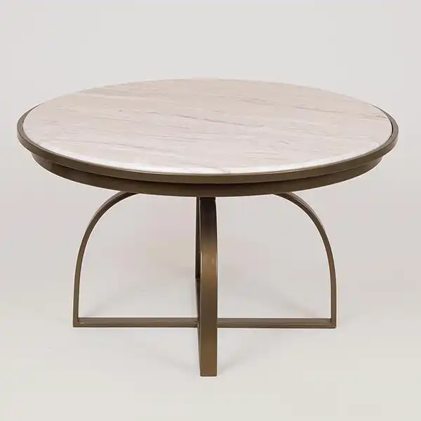 ΤΡΑΠΕΖΙ  ΜΕΤΑΛΛΙΚΟ  ΧΡΥΣΟ – ΛΕΥΚΟ 70x70x40cm