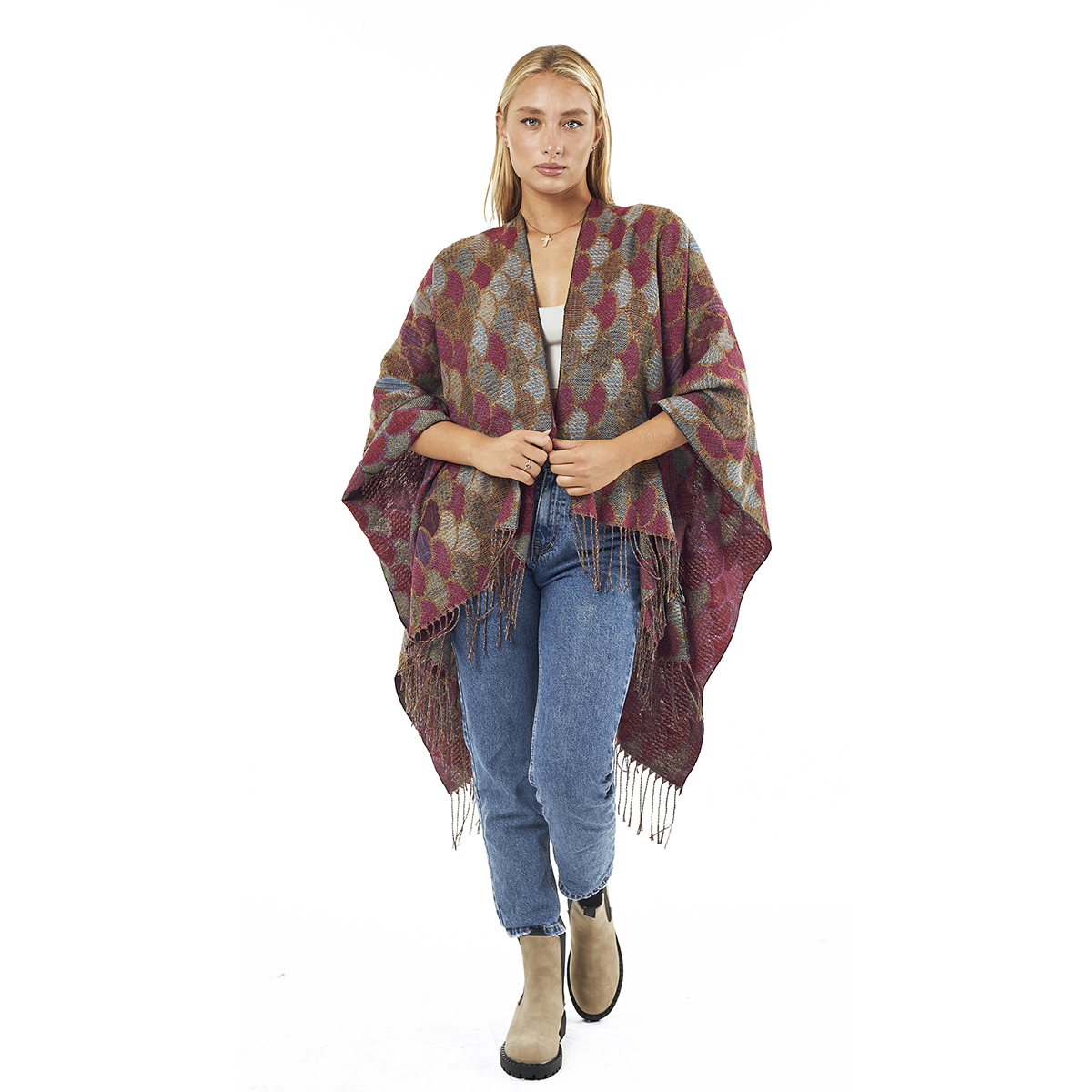 Verde Γυναικεία Κάπα 49-0032 Μπορντό