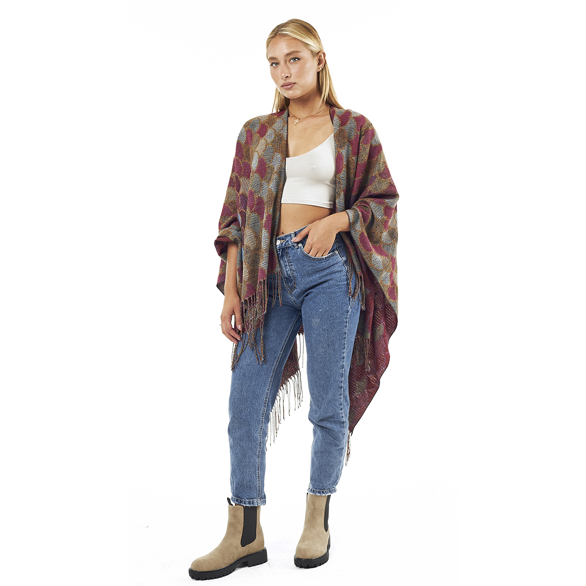 Verde Γυναικεία Κάπα 49-0032 Μπορντό