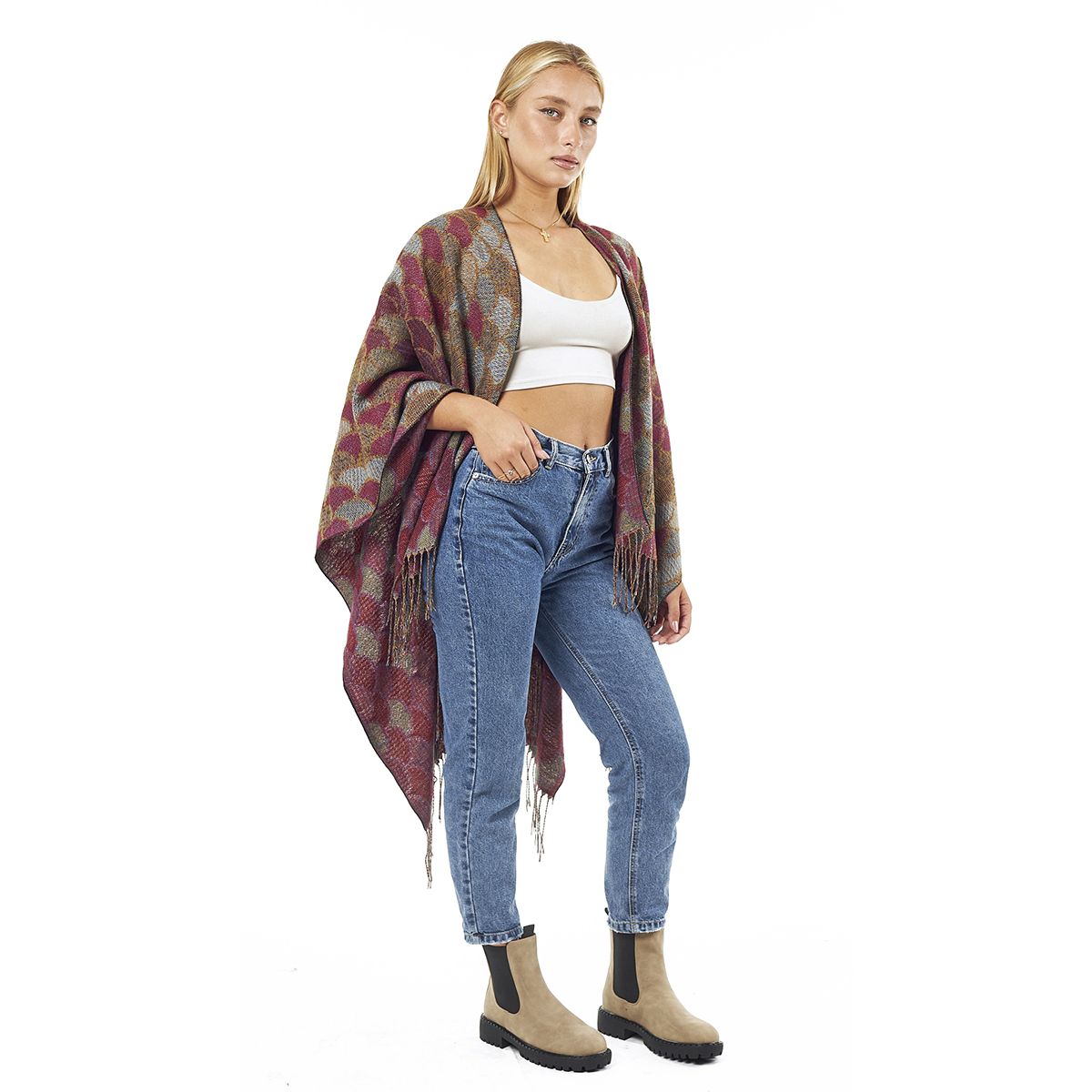 Verde Γυναικεία Κάπα 49-0032 Μπορντό