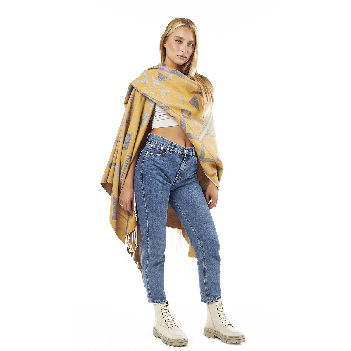 Verde Γυναικεία Κάπα 49-0037 Κίτρινο