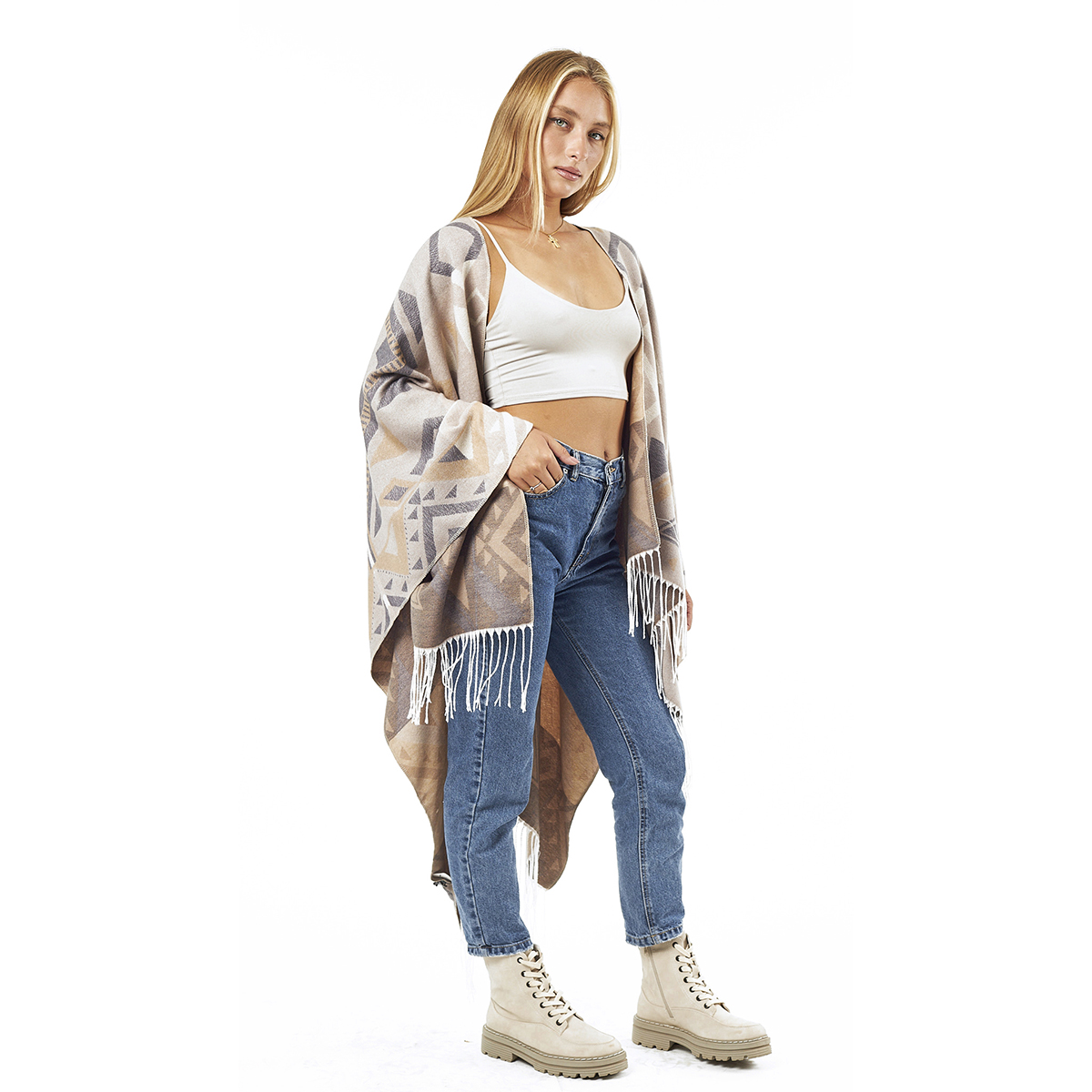 Verde Γυναικεία Κάπα 49-0034 Μπλε