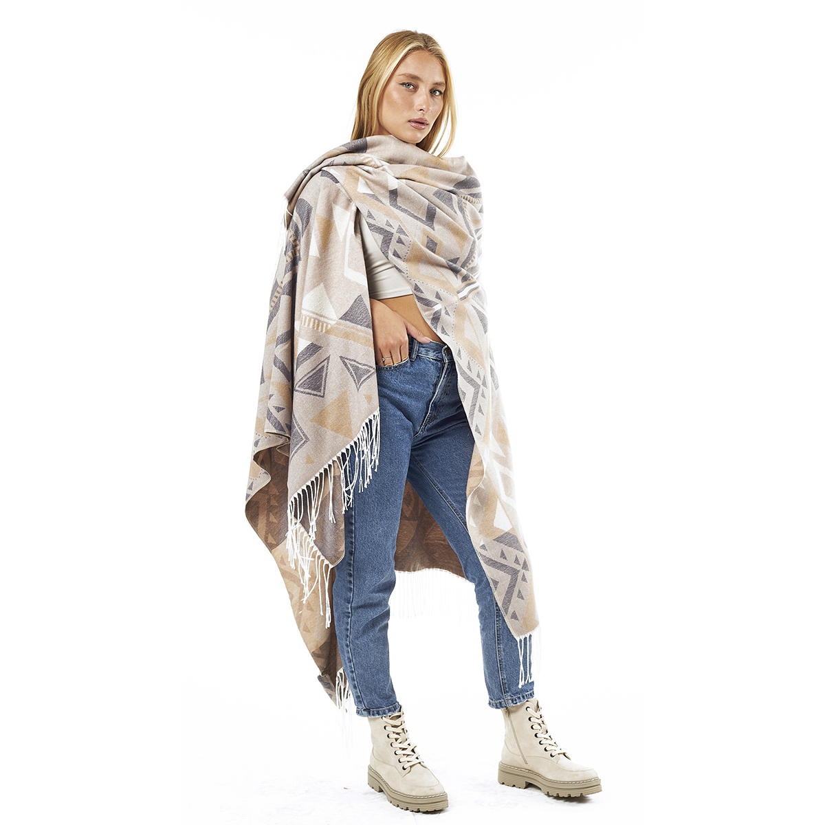 Verde Γυναικεία Κάπα 49-0034 Μπλε