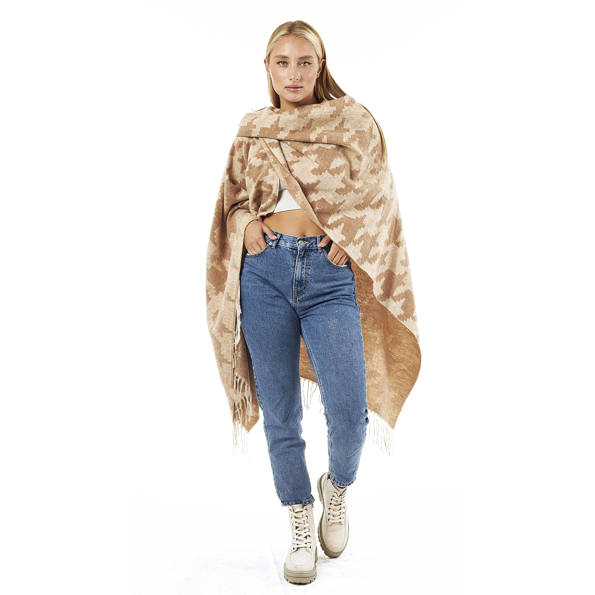 Verde Γυναικεία Κάπα 49-0044 Μπεζ