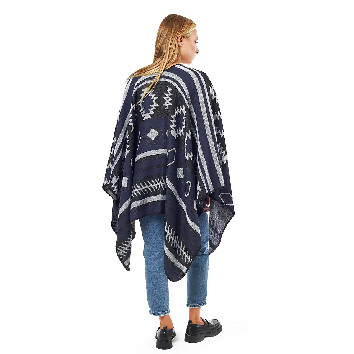 Verde Γυναικεία Κάπα 49-0045 ΑΚΡΥΛΙΚΗ Μπλε