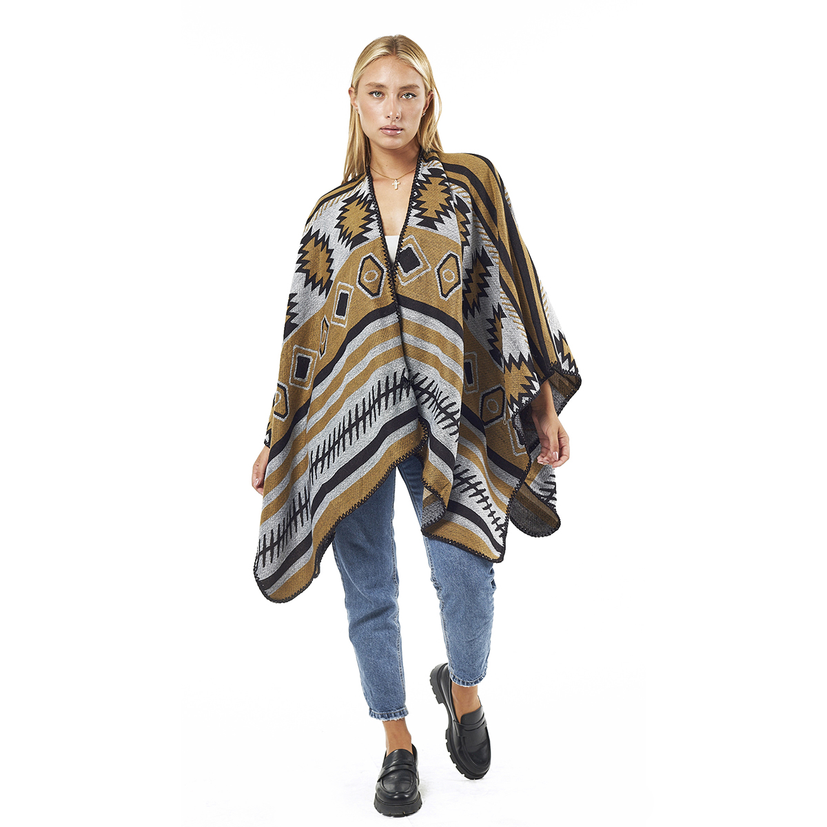 Verde Γυναικεία Κάπα 49-0045 ΑΚΡΥΛΙΚΗ Μουσταρδί