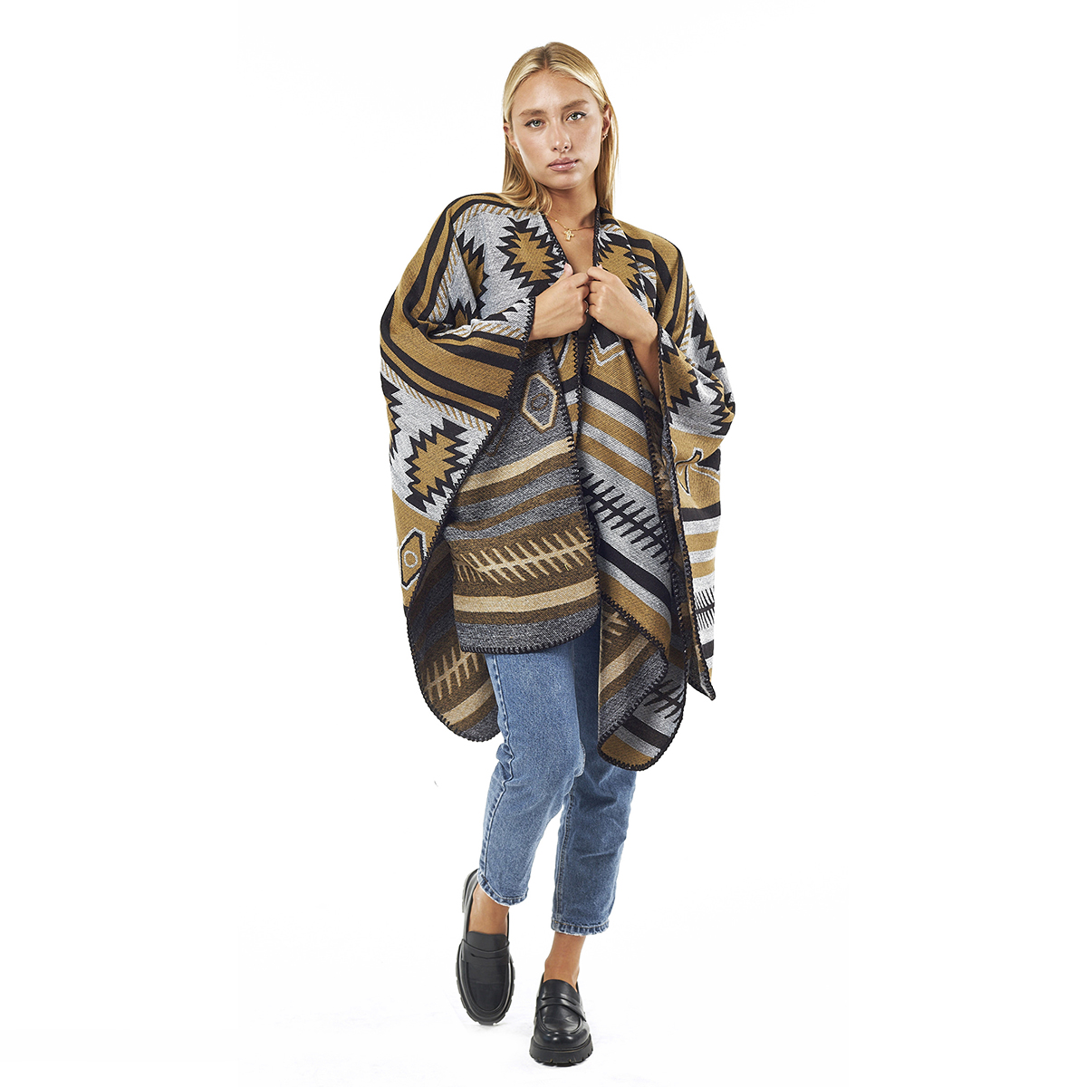 Verde Γυναικεία Κάπα 49-0045 ΑΚΡΥΛΙΚΗ Μουσταρδί