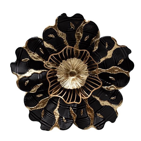 ΔΙΑΚΟΣΜΗΤΙΚΟ ΤΟΙΧΟΥ ΛΟΥΛΟΥΔΙ ΜΕΤΑΛΛΙΚΟ ΜΑΥΡΟ – ΧΡΥΣΟ 38x7x38cm