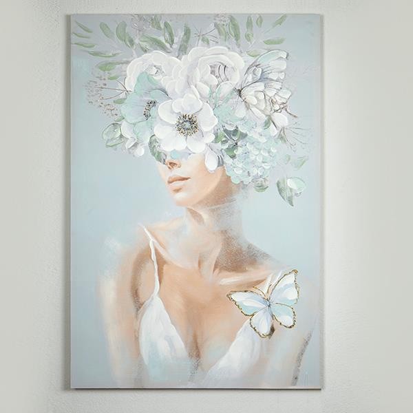 ΠΙΝΑΚΑΣ ΚΑΜΒΑΣ ΓΥΝΑΙΚΑ ΜΕ ΛΟΥΛΟΥΔΙΑ & ΠΕΤΑΛΟΥΔΕΣ 80x3x120cm