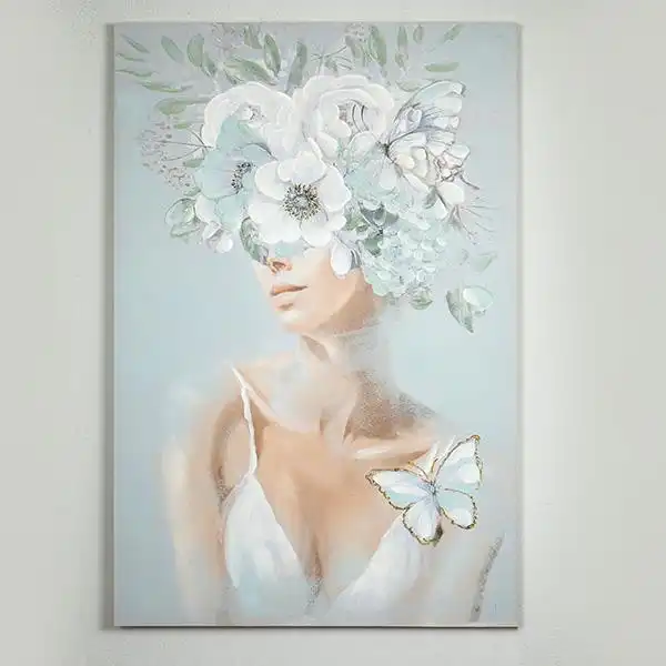 ΠΙΝΑΚΑΣ ΚΑΜΒΑΣ ΓΥΝΑΙΚΑ ΜΕ ΛΟΥΛΟΥΔΙΑ & ΠΕΤΑΛΟΥΔΕΣ 80x3x120cm ΠΙΝΑΚΑΣ ΚΑΜΒΑΣ ΓΥΝΑΙΚΑ ΜΕ ΛΟΥΛΟΥΔΙΑ & ΠΕΤΑΛΟΥΔΕΣ 80x3x120cm