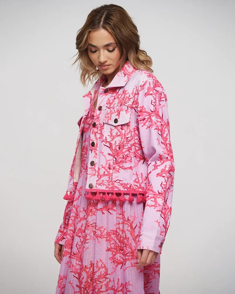 ΤΖΙΝ ΜΠΟΥΦΑΝ ΡΟΖ ΜΕ ΣΧΕΔΙΟ ΚΟΡΑΛΙΑ S/M (100% COTTON)