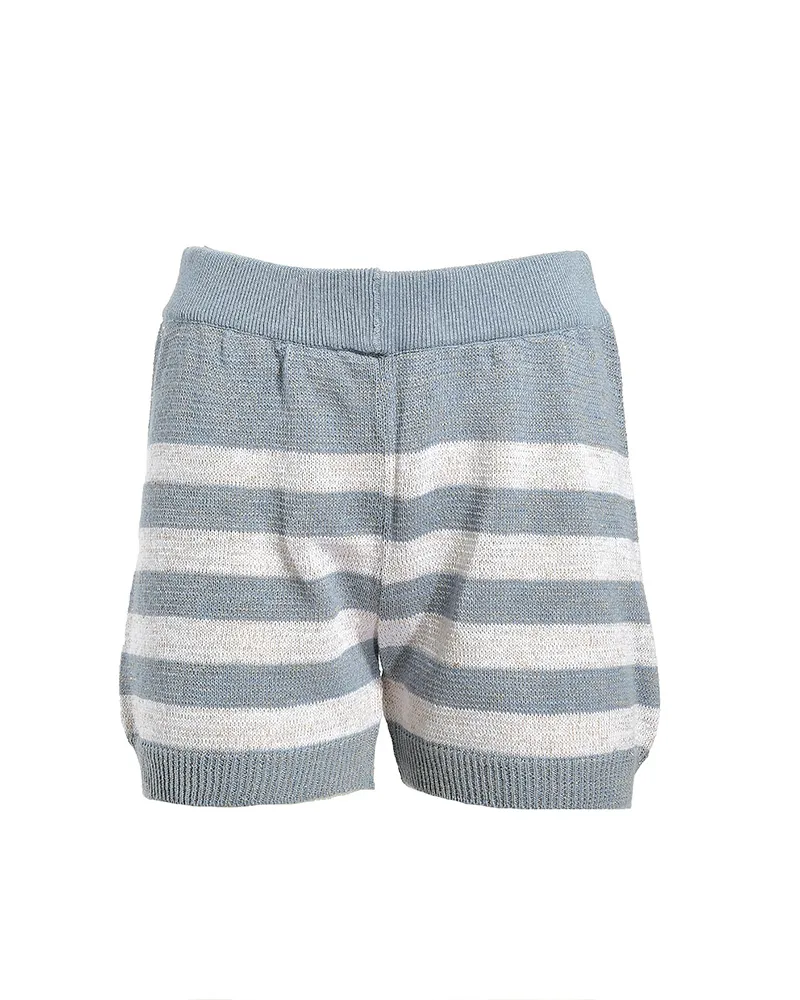 ΣΟΡΤΣΑΚΙ ΓΚΡΙ/ΓΑΛΑΖΙΟ/ΛΕΥΚΟ ΡΙΓΕ S/M (98% COTTON 2% LUREX)