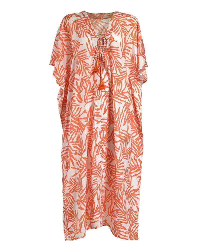 ΦΟΡΕΜΑ ΜΑΚΡΥ ΛΕΥΚΟ/ΠΟΡΤΟΚΑΛΙ ONE SIZE (100% POLYESTER)