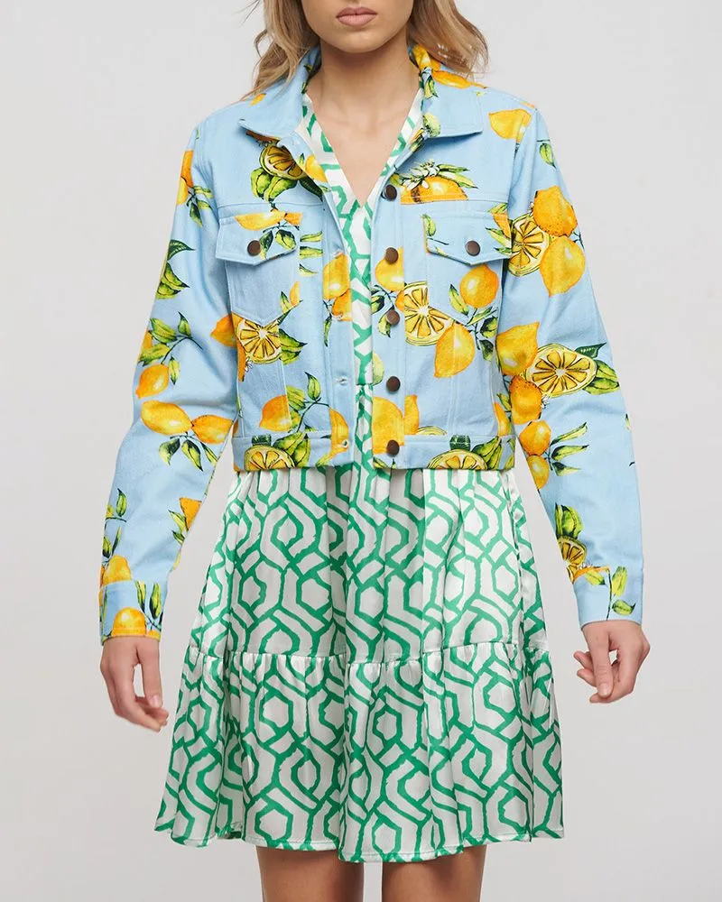 ΤΖΙΝ ΜΠΟΥΦΑΝ ΓΑΛΑΖΙΟ/ΚΙΤΡΙΝΟ ΜΕ ΣΧΕΔΙΟ ΛΕΜΟΝΙΑ L/XL (100% COTTON)