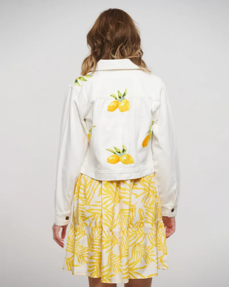 ΤΖΙΝ ΜΠΟΥΦΑΝ ΛΕΥΚΟ/ΚΙΤΡΙΝΟ ΜΕ ΣΧΕΔΙΟ ΛΕΜΟΝΙΑ M/L (100% COTTON)