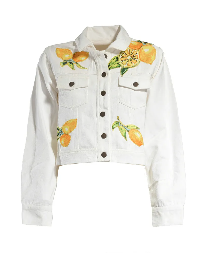 ΤΖΙΝ ΜΠΟΥΦΑΝ ΛΕΥΚΟ/ΚΙΤΡΙΝΟ ΜΕ ΣΧΕΔΙΟ ΛΕΜΟΝΙΑ M/L (100% COTTON)