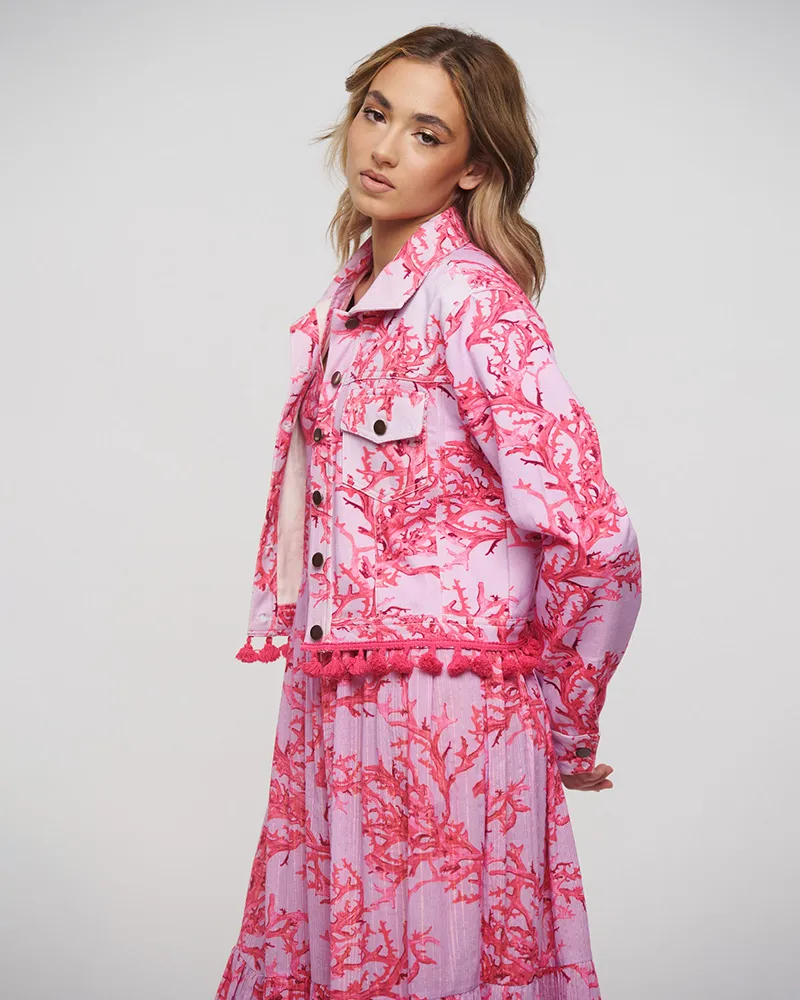 ΤΖΙΝ ΜΠΟΥΦΑΝ ΡΟΖ ΜΕ ΣΧΕΔΙΟ ΚΟΡΑΛΙΑ L/XL (100% COTTON)