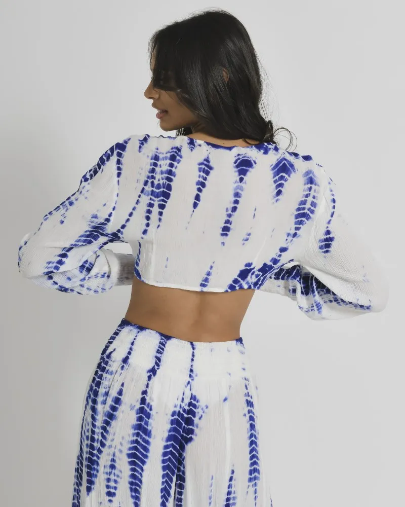 ΤΟΠ ΛΕΥΚΟ ΜΠΛΕ TIE DYE ONE SIZE (100% RAYON CREPE)