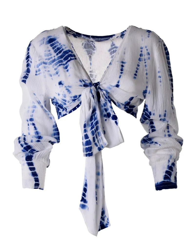 ΤΟΠ ΛΕΥΚΟ ΜΠΛΕ TIE DYE ONE SIZE (100% RAYON CREPE)