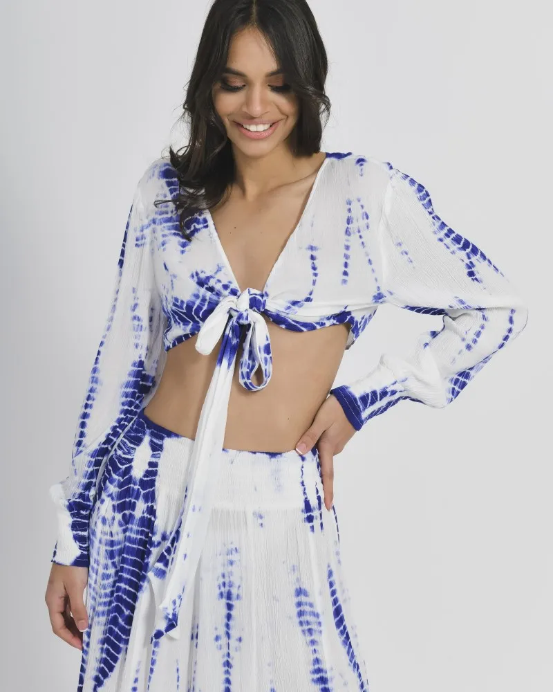 ΤΟΠ ΛΕΥΚΟ ΜΠΛΕ TIE DYE ONE SIZE (100% RAYON CREPE)