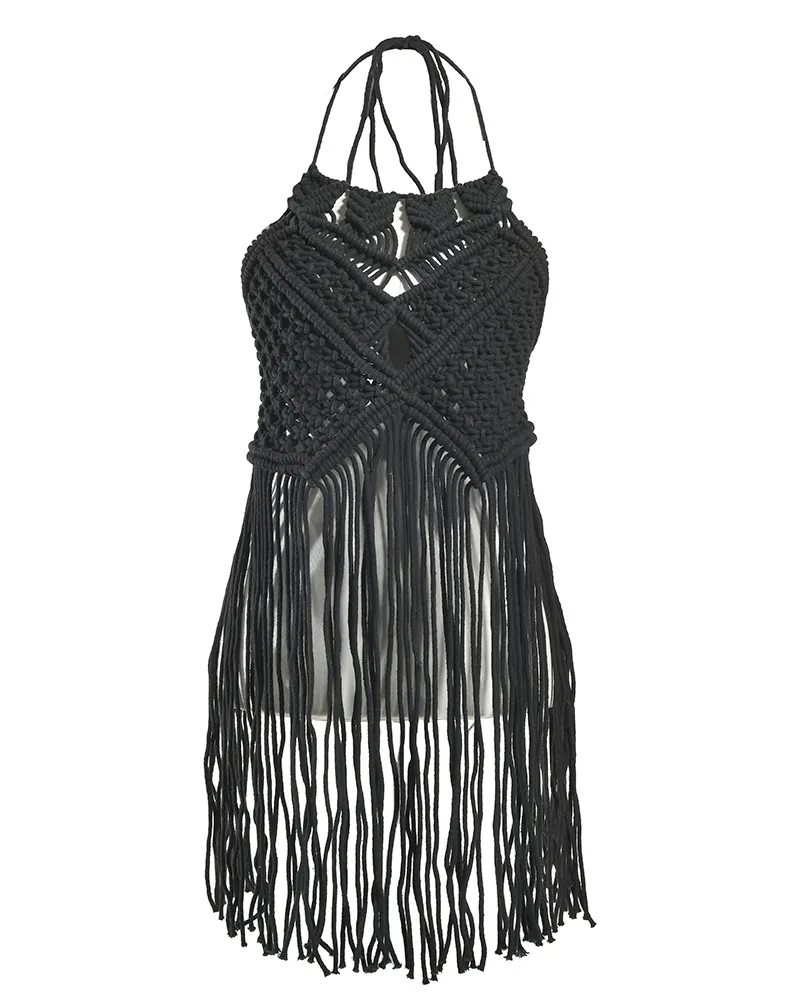 ΤΟΠ ΜΑΚΡΑΜΕ ΣΕ ΜΑΥΡΟ ΧΡΩΜΑ ONE SIZE (100% COTTON)