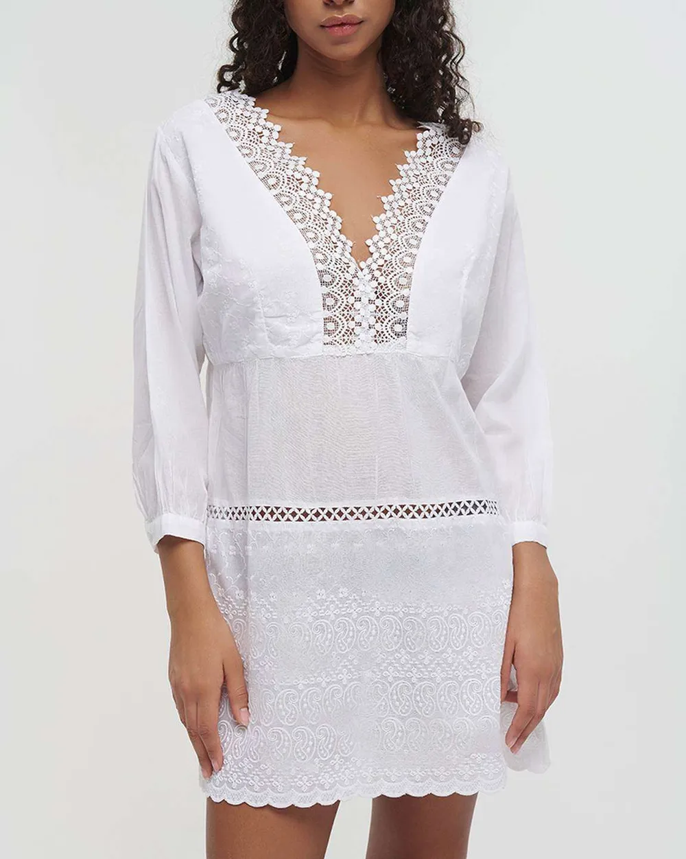 ΠΟΥΚΑΜΙΣΑ/ΚΑΦΤΑΝΙ ΛΕΥΚΟ ΜΕ ΔΑΝΤΕΛΑ ONE SIZE (100%COTTON)