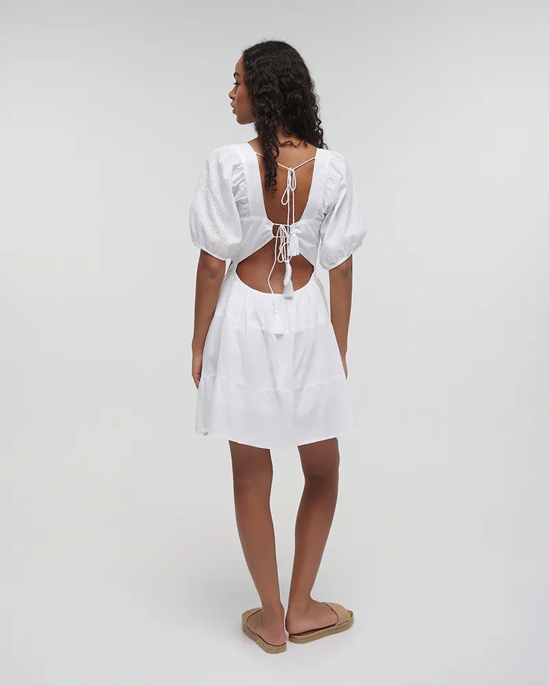 ΦΟΡΕΜΑ ΚΟΝΤΟ ΜΕ ΚΟΝΤΟ ΜΑΝΙΚΙ ΚΑΙ ΔΕΣΙΜΟ ΣΤΗ ΠΛΑΤΗ ΛΕΥΚΟ ONE SIZE (100%COTTON).