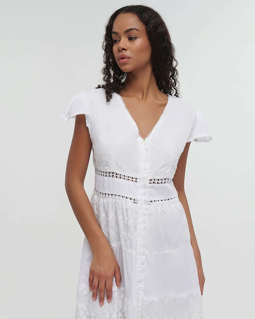 ΦΟΡΕΜΑ ΚΟΝΤΟ ΜΕ ΚΟΝΤΟ ΜΑΝΙΚΙ ΛΕΥΚΟ ONE SIZE (100%COTTON)