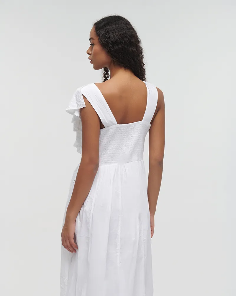 ΦΟΡΕΜΑ ΜΑΚΡΥ ΑΜΑΝΙΚΟ ΛΕΥΚΟ ΜΕ ΒΟΛΑΝ ONE SIZE(100%COTTON)