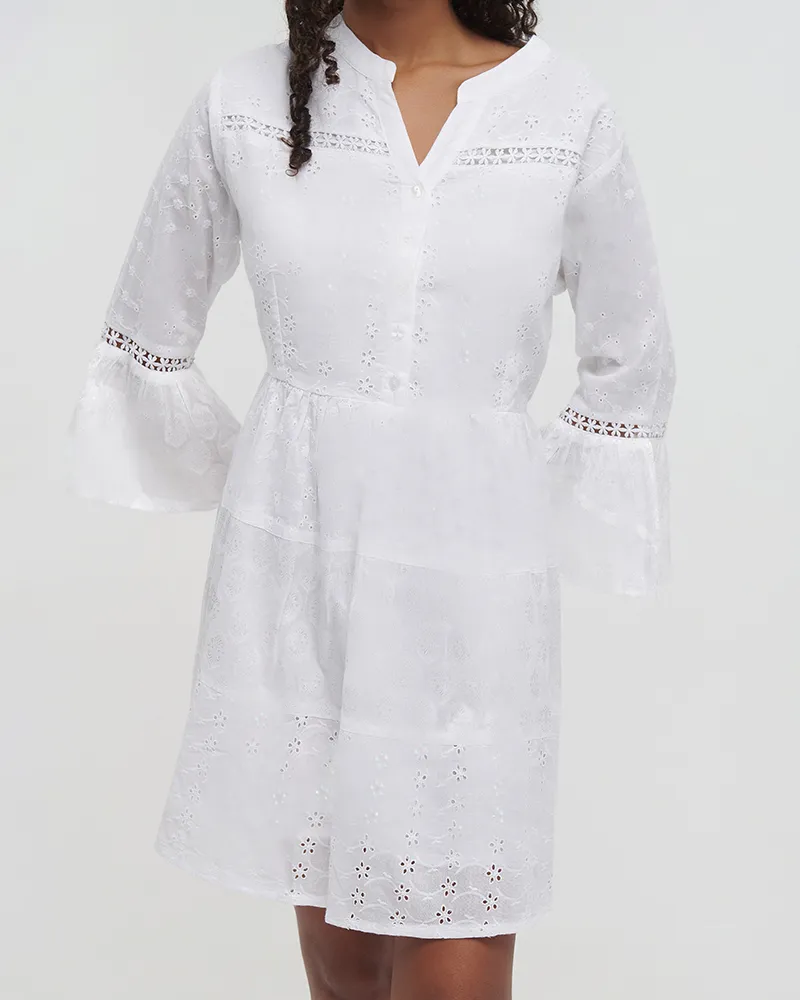 ΦΟΡΕΜΑ KONTO ΜΕ ΑΜΑΚΡΥ ΜΑΝΙΚΙΛΕΥΚΟ ONE SIZE(100%COTTON)