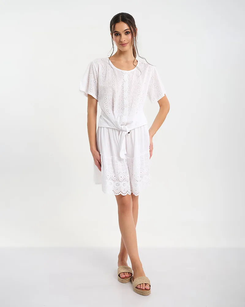 ΤΟΠ ΜΕ ΚΟΝΤΟ ΜΑΝΙΚΙ ΣΕ ΛΕΥΚΟ ΜΕ ΚΟΥΜΠΙΑ ONE SIZE (100% COTTON) ΤΟΠ ΜΕ ΚΟΝΤΟ ΜΑΝΙΚΙ ΣΕ ΛΕΥΚΟ ΜΕ ΚΟΥΜΠΙΑ ONE SIZE (100% COTTON)