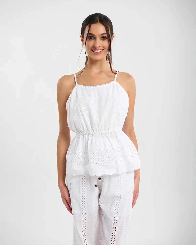 ΤΟΠ ΑΜΑΝΙΚΟ ΛΕΥΚΟ ΚΙΠΟΥΡ ONE SIZE (100% COTTON)