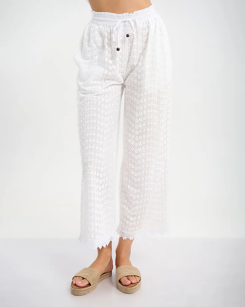 ΠΑΝΤΕΛΟΝΑ ΣΕ ΛΕΥΚΟ ΧΡΩΜΑ ΜΕ ΚΕΝΤΗΜΑΤΑ ΣΤΟ ΤΕΛΕΙΩΜΑ ONE SIZE (100% COTTON) ΠΑΝΤΕΛΟΝΑ ΣΕ ΛΕΥΚΟ ΧΡΩΜΑ ΜΕ ΚΕΝΤΗΜΑΤΑ ΣΤΟ ΤΕΛΕΙΩΜΑ ONE SIZE (100% COTTON)