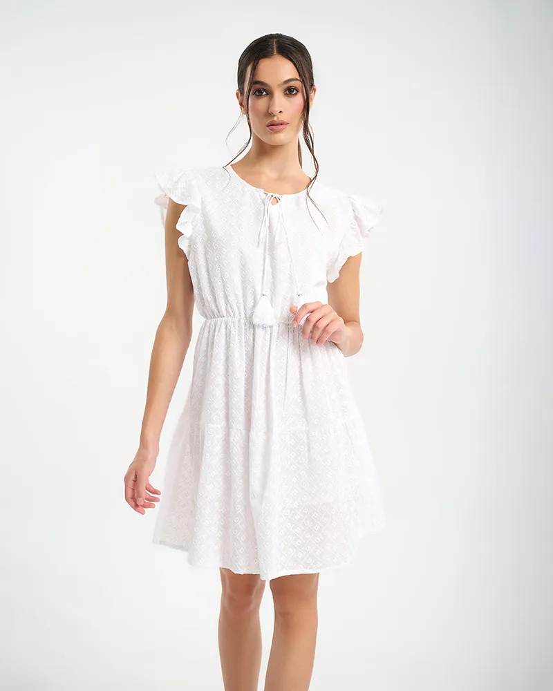 ΦΟΡΕΜΑ ΑΜΑΝΙΚΟ ΣΕ ΛΕΥΚΟ ΜΕ ΔΙΑΚΟΣΜΗΤΙΚΑ ΦΟΥΝΤΑΚΙΑ ONE SIZE (100% COTTON) ΦΟΡΕΜΑ ΑΜΑΝΙΚΟ ΣΕ ΛΕΥΚΟ ΜΕ ΔΙΑΚΟΣΜΗΤΙΚΑ ΦΟΥΝΤΑΚΙΑ ONE SIZE (100% COTTON)