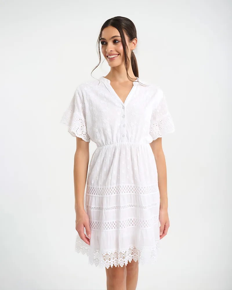 ΦΟΡΕΜΑ ΣΕ ΛΕΥΚΟ ΜΕ ΚΟΝΤΟ ΜΑΝΙΚΙ ONE SIZE (100% COTTON) ΦΟΡΕΜΑ ΣΕ ΛΕΥΚΟ ΜΕ ΚΟΝΤΟ ΜΑΝΙΚΙ ONE SIZE (100% COTTON)