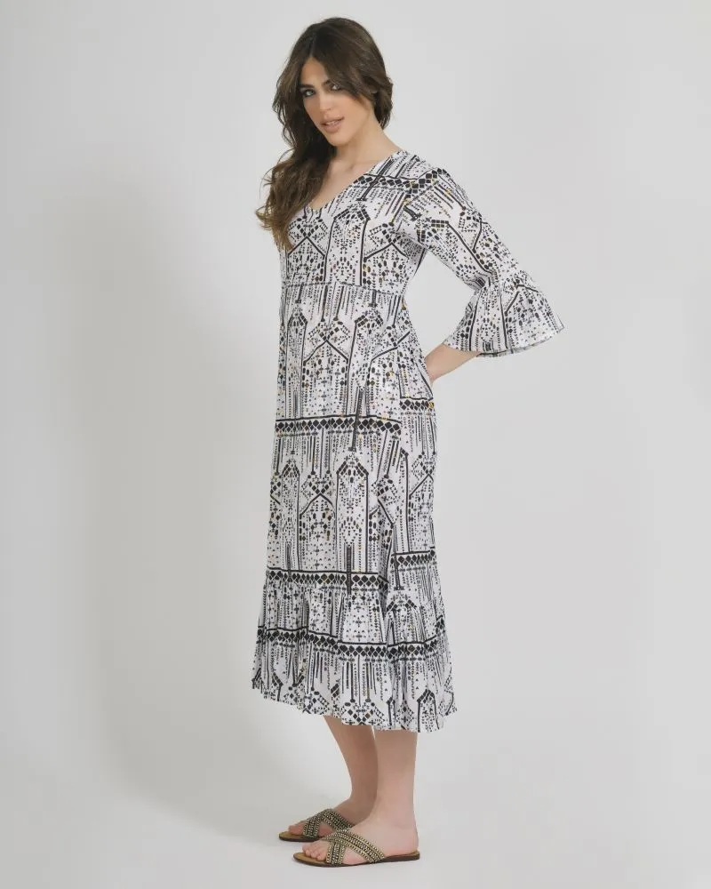 ΦΟΡΕΜΑ/ΚΑΦΤΑΝΙ ΜΑΚΡΥ ΑΣΠΡΟΜΑΥΡΟ ΜΕ ΧΡΥΣΕΣ ΛΕΠΤΟΜΕΡΕΙΕΣ ONE SIZE (100%COTTON)