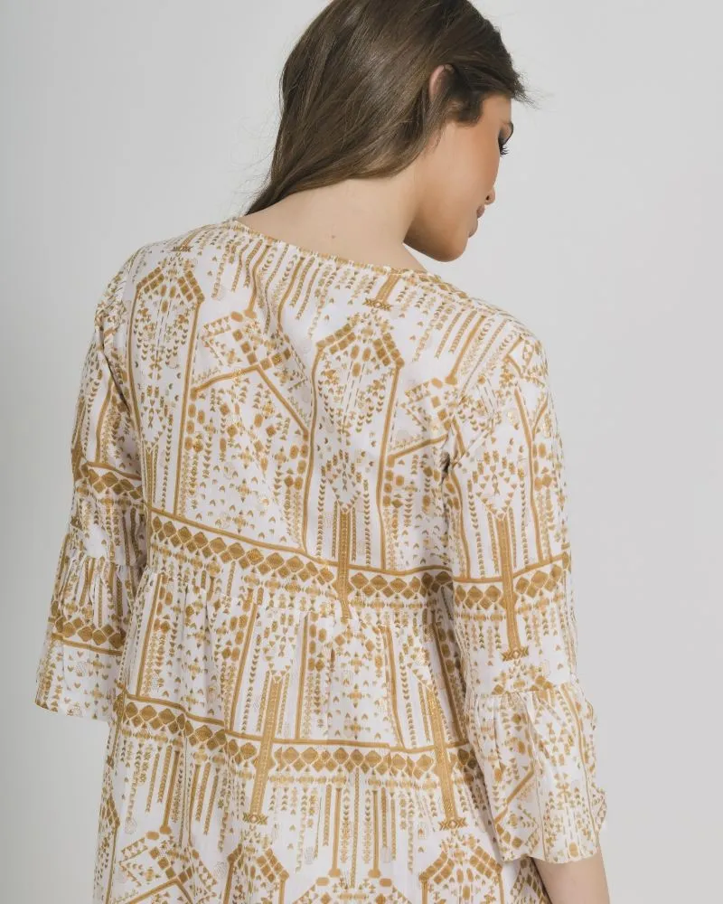 ΦΟΡΕΜΑ/ΚΑΦΤΑΝΙ ΜΑΚΡΥ ΑΣΠΡΟ ΜΠΕΖ ΜΕ ΧΡΥΣΕΣ ΛΕΠΤΟΜΕΡΕΙΕΣ ONE SIZE (100%COTTON)