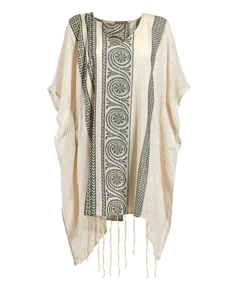 ΚΑΦΤΑΝΙ ΜΠΕΖ/ΜΑΥΡΟ ΜΕ ΚΡΟΣΣΙΑ ONE SIZE (100% COTTON)