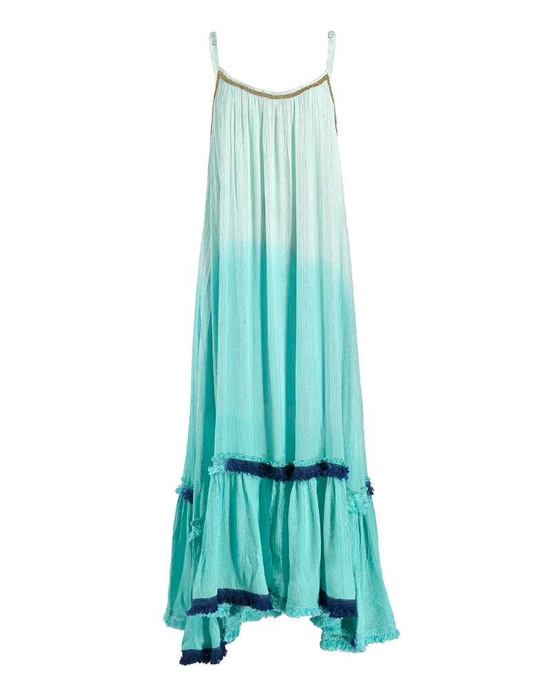 ΦΟΡΕΜΑ ΜΑΚΡΥ ΑΜΑΝΙΚΟ ΓΑΛΑΖΙΟ/ΛΕΥΚΟ ONE SIZE (100% VISCOSE)